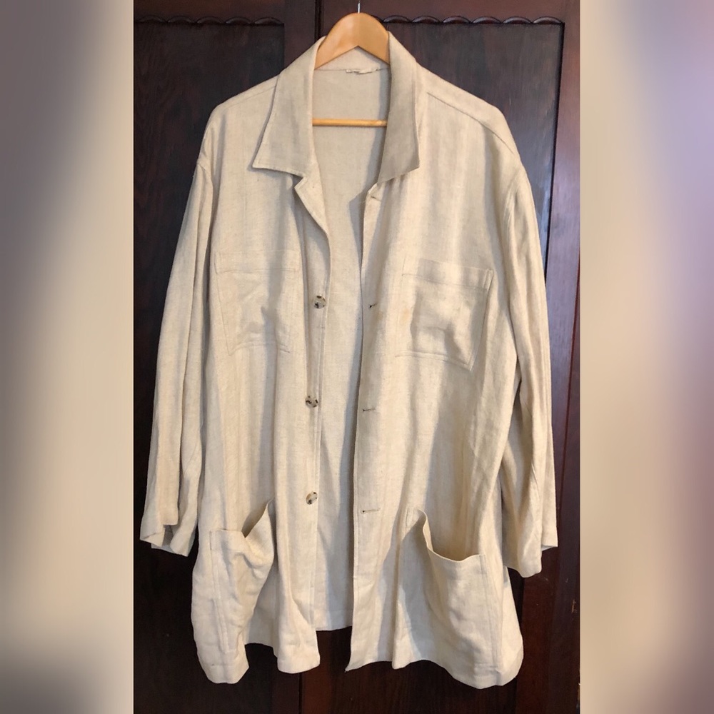 Clacton & Frinton 100% Linen Jacket beige sz 2XL